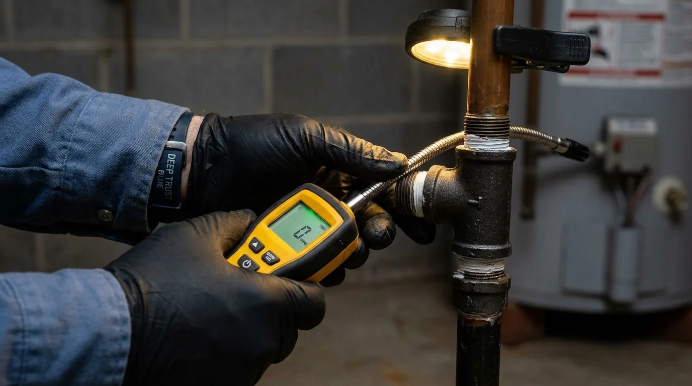 Gas leak detection with electronic sniffer by Johns Plumbing LLC in Crestwood